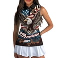 thumbnail image 3 of HUIACONG Golf Tank with Patriotic Bald Eagle Pattern, Workout Tank Tops with Half Zip Neck Collar for Outdoor Sports and Casual Wear, 3 of 7