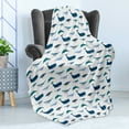 thumbnail image 4 of Whale Soft Flannel Fleece Blanket, Different Types of Swimming Marine Characters in Hand Drawn Style Nautical, Cozy Plush for Indoor and Outdoor Use, 70" x 90", Teal Dark Blue White, by Ambesonne, 4 of 5