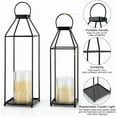 thumbnail image 5 of Cnshop 2-Piece Black Metal Lantern Candle Holders, Decorative Indoor Outdoor Home Accents, 5 of 7