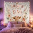 thumbnail image 2 of Highland Cow with Floral Crown Inspirational Boho for Women and Teen Girls Christian Wall Decor Christmas Gift Tapestry Wall Hanging for Bedroom and Dorm, 2 of 7