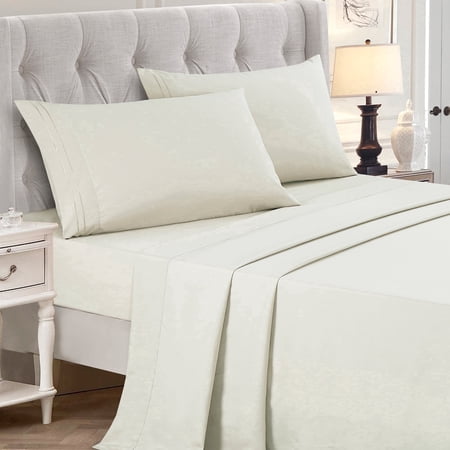 JCrown Premium Hotel Style Bed Sheets – Rich and Soft Hand, Breathable, and Cooling – Resistant to Wrinkle, Shrinkage, Fade, and Stain - Easy Care (Beige, Cal King)
