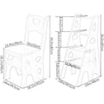 thumbnail image 2 of Wooden Folding Library Ladder Chair, 4-Storey Portable Multi-Function Step Stool, Indoor and Outdoor Display Rack Flower Rack (Walnut), 2 of 7