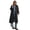 Black, variant on Womens Trench Coats Elegant Polo Collar Single Long Sleeve Windbreaker Outerwear Beige M