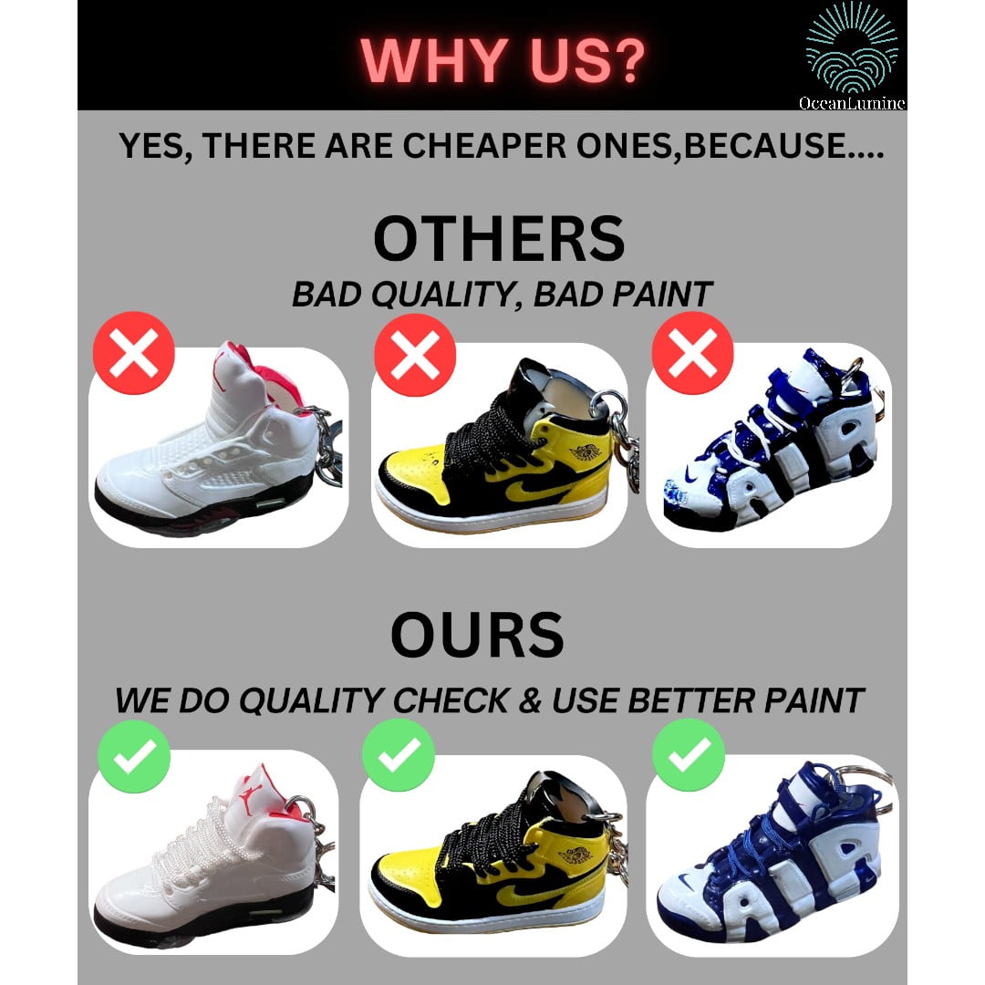 Air Jordan 3D Mini Sneaker Keychain, Basketball Sneaker Collectible A Pair With Box