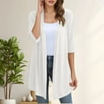thumbnail image 2 of Gyexs Womens Lightweight Open Front Cardigan Casual Loose Knit 3/4 Sleeves Fall Outwear Fashion (White, Size S), 2 of 7