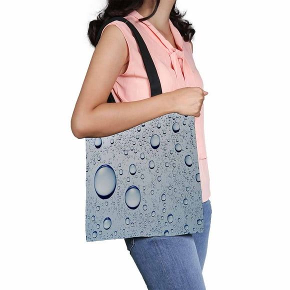 YUSDECOR Drops Of Water Abstract Macro Photo Canvas Shoulder Bags Handbags Tote Bags Shopping Bag