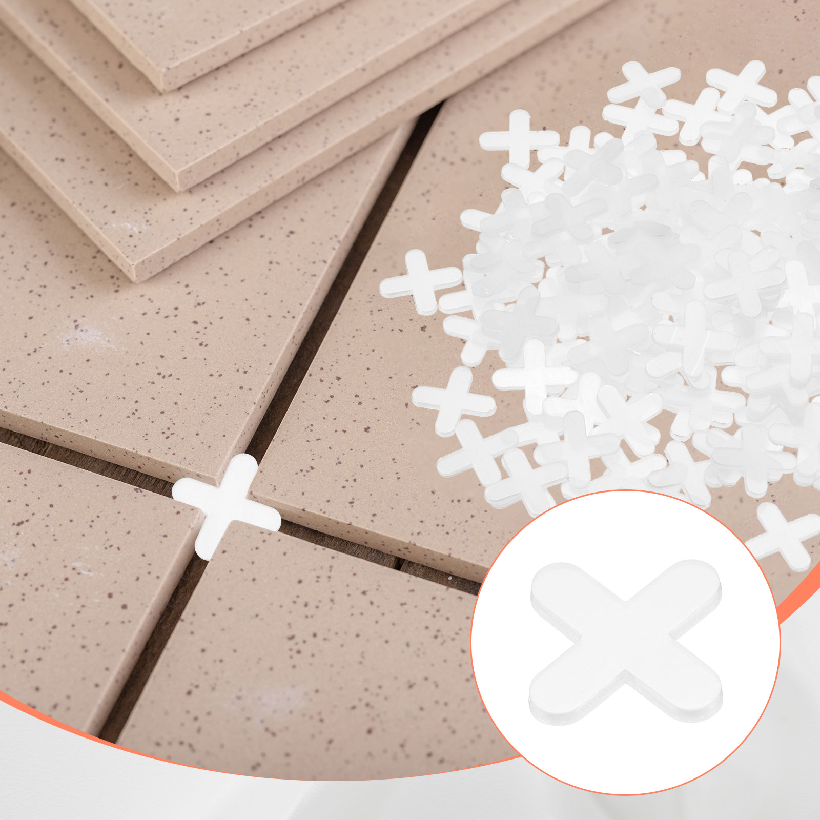 Uxcell 3/16" 5 mm Tile Spacers 1500Pcs Plastic Hexagonal Tile Spacers Spacing Leveling Laying Tools White