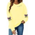 thumbnail image 3 of Craaazy Mardi Gras Clothing Women's Loose Crewneck Long Sleeve Mardi Gras Sweatshirts Gifts, 3 of 4