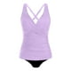 thumbnail image 4 of Conjunto de Bikini de Cintura Alta para las Mujeres sin Mangas Traje de Baño Sólido, Push-Up Acolchado Alto Corte Traje de Baño Blusa, 4 of 5