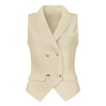 thumbnail image 1 of Chaleco elegante para mujer con doble botonadura y solapa sin mangas albaricoque XL, 1 of 6