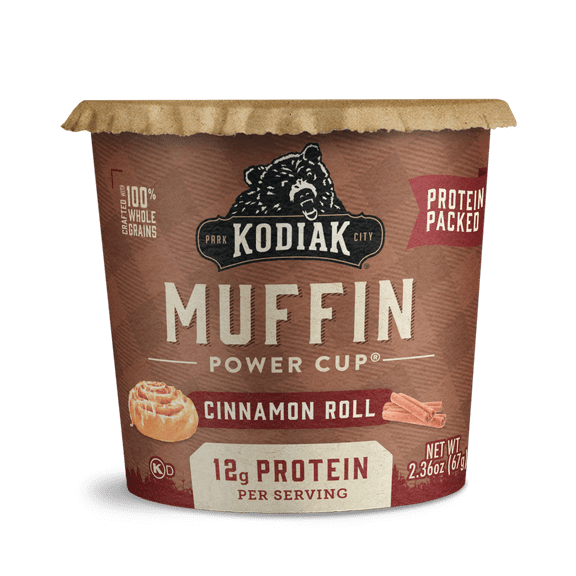 Kodiak Cakes Cinnamon Roll Muffin Cup, 12g of Protein per Serving, 2.36 oz