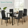 thumbnail image 6 of Best Choice Products 5-Piece Kitchen Dining Table Set w/ Glass Tabletop, 4 Faux Leather Chairs - Ivory/Gold, 6 of 7