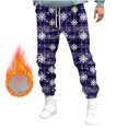 thumbnail image 1 of Pantalones largos para hombre, pantalones deportivos ajustados para correr, pantalones deportivos con cordón, pantalones con estampado navideño, pantalones para hombre, 1 of 5