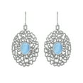 thumbnail image 1 of Boucles d'Oreilles de Mariage pour Femmes en Argent Sterling 925 Filigrane en Forme de Larimar Ovale 7X5MM en Forme de Larme, 1 of 4