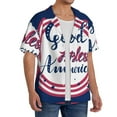 thumbnail image 4 of KLL God Bless America Patriotic Star Print Men's Shirt Short Sleeve Button Down Summer Cuba Beach Shirts- X-Large, 4 of 7