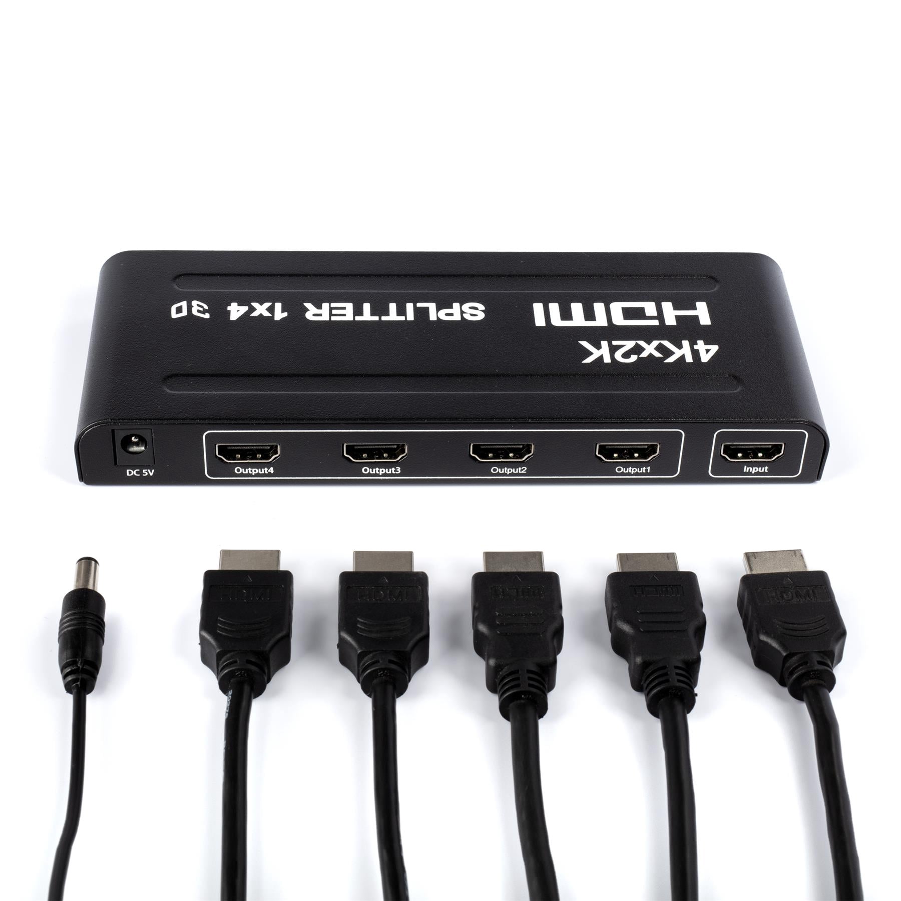 THE CIMPLE CO - HD 1080P HDMI Splitter with High Speed HDMI Cable - 4 Port 1x4 2K, 4K, 3D