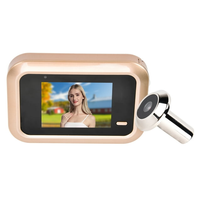 Video Doorbell Camera, Video Recording Smart Peephole Camera Low Illumination 0.3MP HD 140 Wide Angle for Home Security