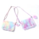 thumbnail image 5 of 2 piezas 2 estilos 9 * 6.5 "Bolso de felpa esponjoso para niñas y niños Tie Dye Rainbow Cartera cruzada Monedero lindo Monedero para jardín de infantes Bolsa para teléfono móvil Sincero Electrónica, 5 of 5