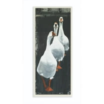 The Stupell Home Decor Collection Geese Trio Distressed Surface Painting Wood Wall Art