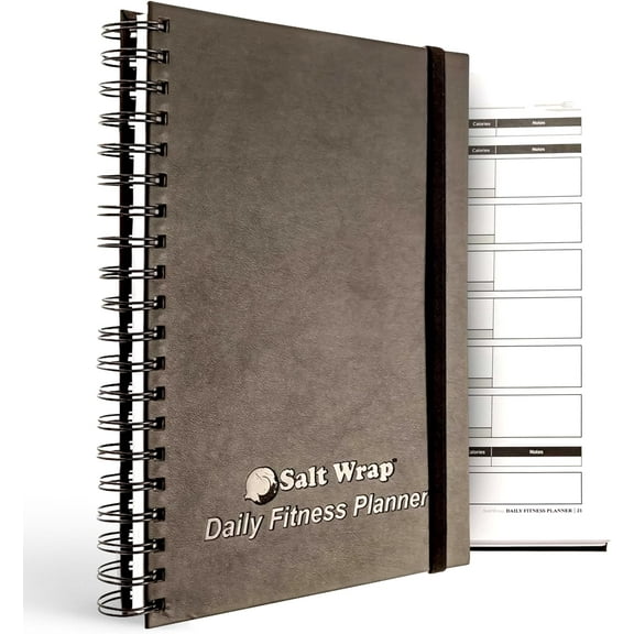SaltWrap Daily Fitness Planner - Gym Workout Training Log and Food Journal