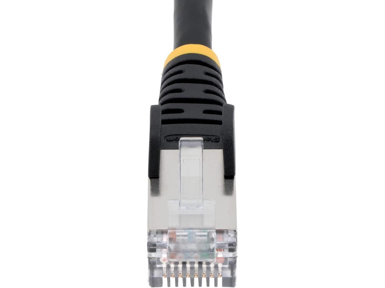 StarTech 8ft CAT6a Ethernet Cable - Low Smoke Zero Halogen (LSZH) - 10 Gigabit 500MHz 100W PoE RJ45 S/FTP Black Network Patch Cord Snagless w/Strain Relief (NLBK-8F-CAT6A-PATCH)