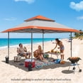 thumbnail image 3 of EAGLE PEAK 13 x 13 ft Straight Leg Pop Up Canopy Tent Instant Outdoor Canopy Easy Single Person Set-up Folding Shelter w/Auto Extending Eaves 169 Square Feet of Shade (Orange), 3 of 10