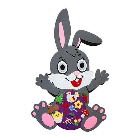 

Tangnade Home Holiday Decor Easter Rabbit Chickens Blanket Hangging Children DIY Pendant Venue Decoration Wall Hanging A B