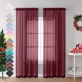 thumbnail image 1 of Cortinas OVZME Burgundy Sheer, 2 paneles, 107 x 244 cm, 1 of 7