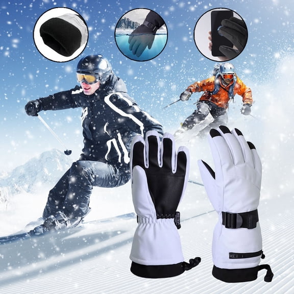 SHUNSUI Men Ski Gloves Snowboard Warm Color Blocking Winter Cold