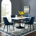 thumbnail image 2 of Contemporary Modern Urban Designer Kitchen Room Rectangle Dining Table, Wood Metal Steel, Black White, 2 of 3