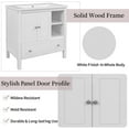 thumbnail image 5 of 30 Inch Bathroom Vanity Base Only, Single Bathroom Vanity Base with 2 Door Cabinet, Drawer and Adjustable Open Shelves, Bathroom Vanity Cabinet Without Sink, Solid Wood Frame (White), 5 of 9