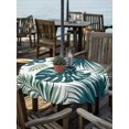 thumbnail image 3 of Outdoor Tablecloth with Umbrella Hole Zipper Summer Botanical Round Tablecloth 54" Waterproof Outside Table Cloth Palm Leaf Tropical Monstera Leaves Patio Table Cover Tablecloths for Picnic Party, 3 of 8