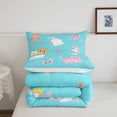 thumbnail image 5 of YST Cute Cat Comforter Kawaii Animal Full Size Bedding Set For Girls Kids Boys,Cartoon Cats Comforter Set Colorful Sleeping Cat Quilt Duvet Insert 2 Pillow Cases Turquoise, 5 of 6