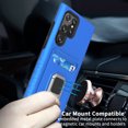 thumbnail image 6 of CoverON For Samsung Galaxy S22 Ultra Case, KickStand Ring Credit Card slot Rugged Phone Cover Magnetic holder, Blue, 6 of 10