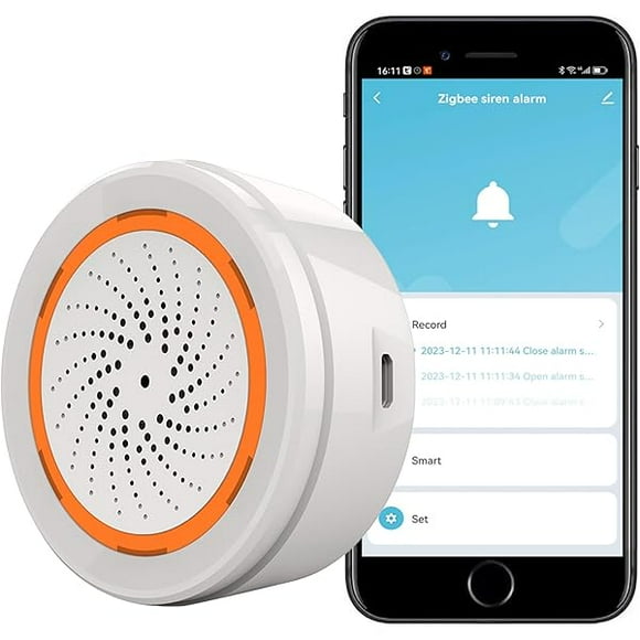 Zigbee Smart Siren Alarm: Wireless Alarm for Home Security & Home Automation, App Control, Strobe Flash Alarm Siren 100dB Sounder, Tuya Zigbee Hub Required, Compatible with Alexa Google Home