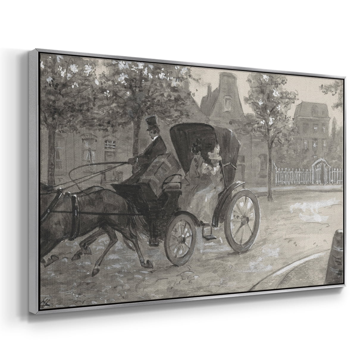 Vintage Animal Print-XXVIII By Wexford Home Framed in Silver Wood Gallery Wrapped Canvas 17 in. x 25 in.