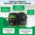 thumbnail image 2 of COR Surf Carry On Travel Backpack Bundle | Island Hopper Travel Backpack with Toiletry Bag and Compression Packing Cube Set (40L, Green), 2 of 7