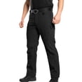 thumbnail image 2 of Domuza Men's Winter Hiking Pants Fleece Lined Cargo Work Softshell Snow Ski Waterproof Pants with Pockets Black S, 2 of 7