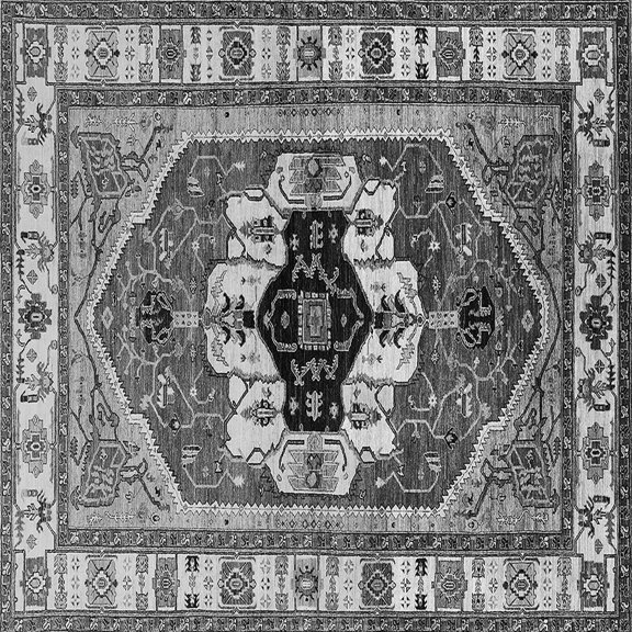 Ahgly Company Indoor Square Persian Gray Traditional Area Rugs, 6' Square