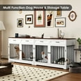 thumbnail image 3 of Homfa Dog Crate Furniture with 2 Drawers, 47.2 in Wooden Indoor Dog Cage Table with Divider,White, 3 of 8