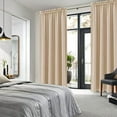 thumbnail image 4 of DWCN Insulated Blackout Curtains for Bedroom, Energy Saving Privacy Room Darkening Curtains for Living Room (W60 x L84 inch, Beige, Set of 2 Panels, Top of Rod Pocket), 4 of 5