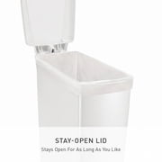 simplehuman Kitchen Trash Can, 10.6 Gallon Plastic Step Garbage Bin with Secure Slide Lock Lid, White