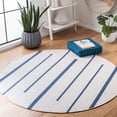 thumbnail image 2 of SAFAVIEH Montauk Oswald Geometric Striped Cotton Area Rug, Ivory/Navy, 6' x 6' Round, 2 of 8