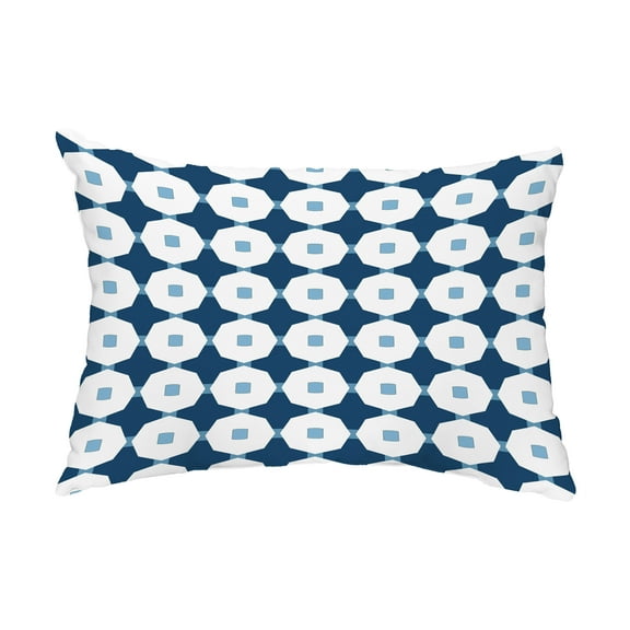 Simply Daisy, 14" x 20" Button Up Blue Abstract Decorative Outdoor Pillow