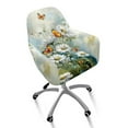 thumbnail image 2 of FOR U DESIGNS Daisy Butterfly Print Dining Chair Slipcovers Washable Office Chair Slipcovers Mid-Back Office Desk Chairs Protector Sofa Chairs Cover Home Decor Accessories, 2 of 8