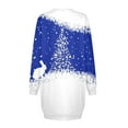 thumbnail image 5 of Fiaer Christmas Snowflake Long Sleeve Dress for Women Sweatshirt Dress Fall Fashion Outfits Casual Mini Skirts Blue L, 5 of 5