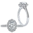 thumbnail image 2 of AFFY 1/5 Carat White Natural Diamond Semi Mount Engagement Ring In 14k Solid White Gold (I-J Color, I2-I3 Clarity, 0.20 Cttw) Ring Size-5.5, 2 of 3