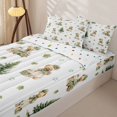 thumbnail image 3 of Castle Fairy Kawaii Animal Bear Zipper Twin Comforter Sets with Fitted Sheet and 2 Pillowcases,Cartoon Wildlife Zipper Bedding Set,Sage Off White,Reversible,4-Piece, 3 of 6