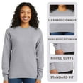 thumbnail image 5 of Hanes Essential-T Long Sleeve T-Shirt Cotton Crewneck Tee Shirt (Black, M), 5 of 7