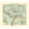 thumbnail image 3 of Perthes 13x12 Black Modern Framed Museum Art Print Titled - Central America Antilles - Perthes 1921, 3 of 5